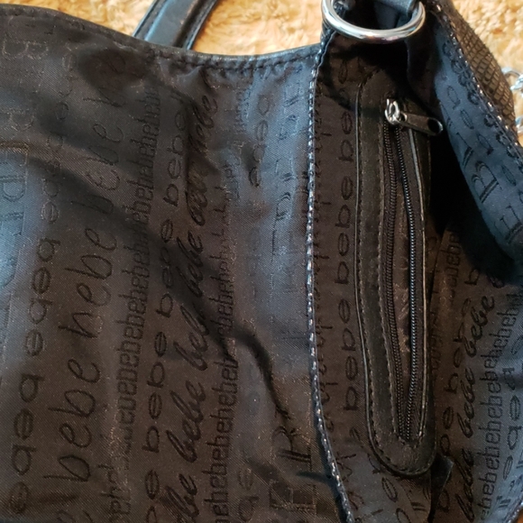 Bebe ruffle and faux leather snakeskin crossbody - Picture 5 of 7